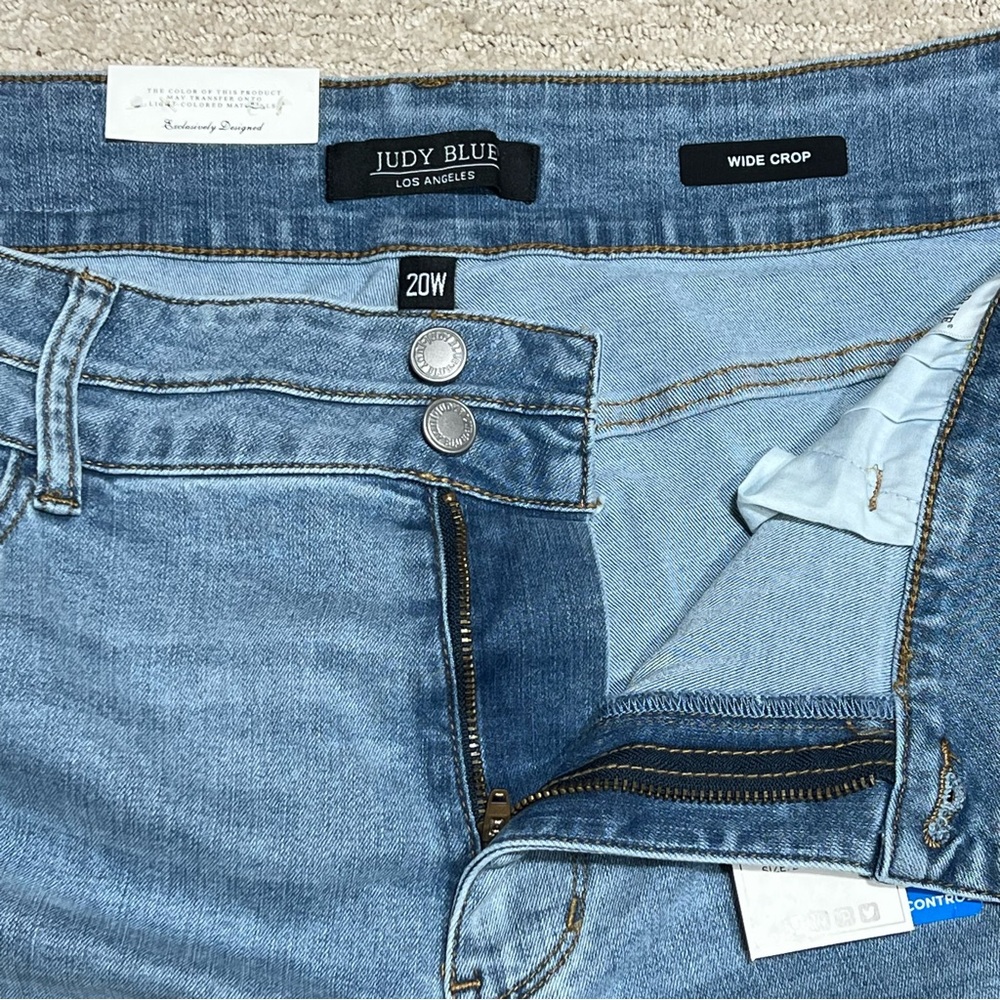 Judy Blue Jeans Womens 20W Wide Leg Crop Capri Stretch Style JB88616 New W/flaw - Picture 7 of 13